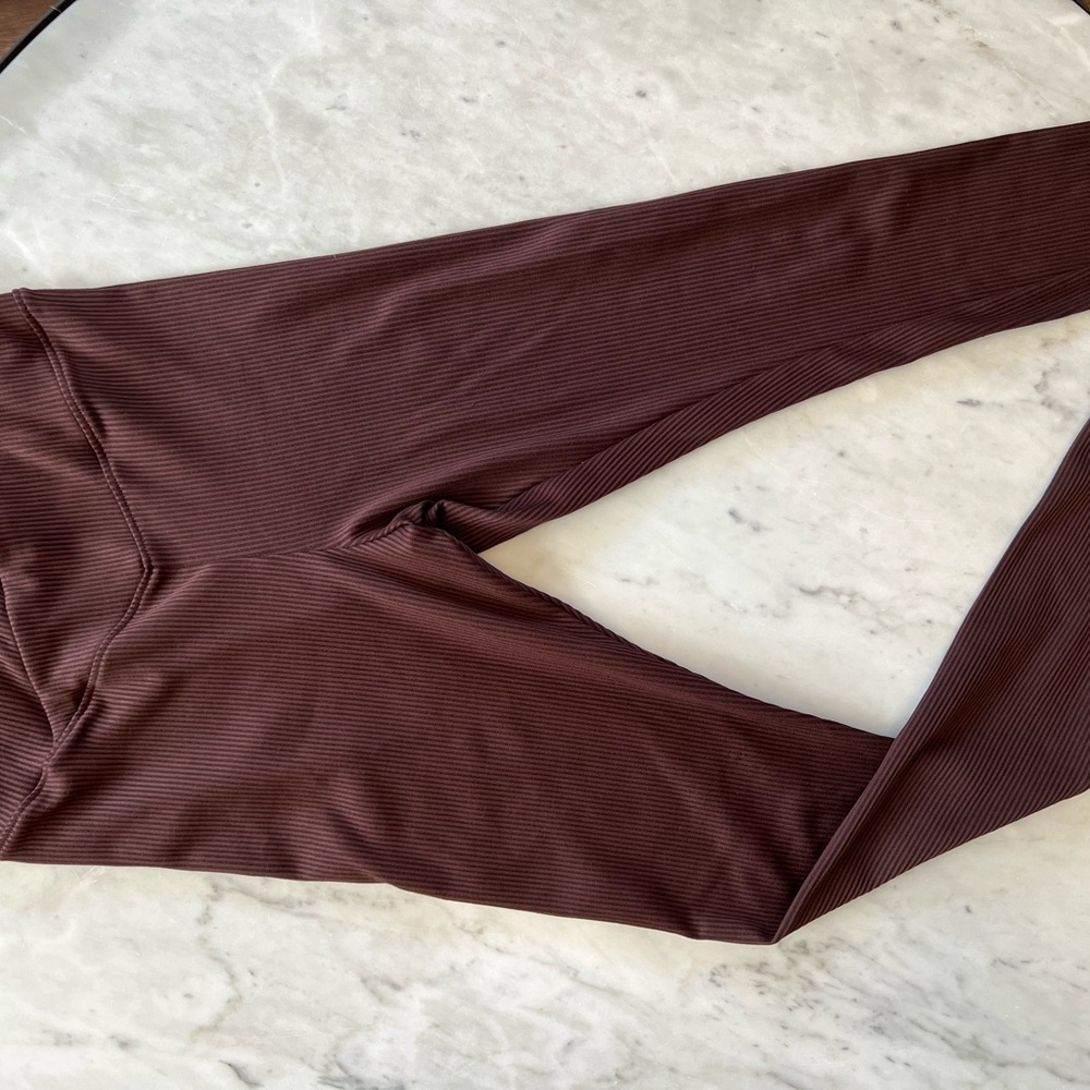 Brown Ribbed Leggings